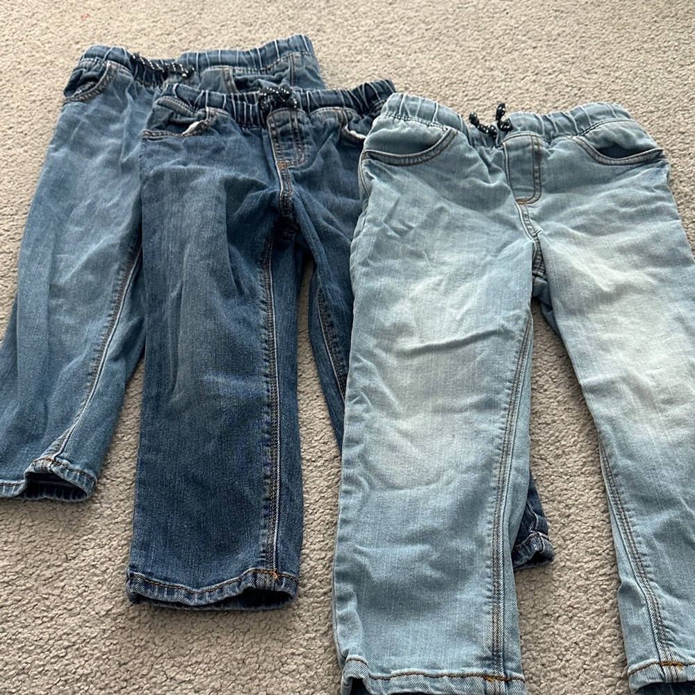 Jumping Beans Kids Jeans Trio - Dark and Light Blue - Picture 2 of 9